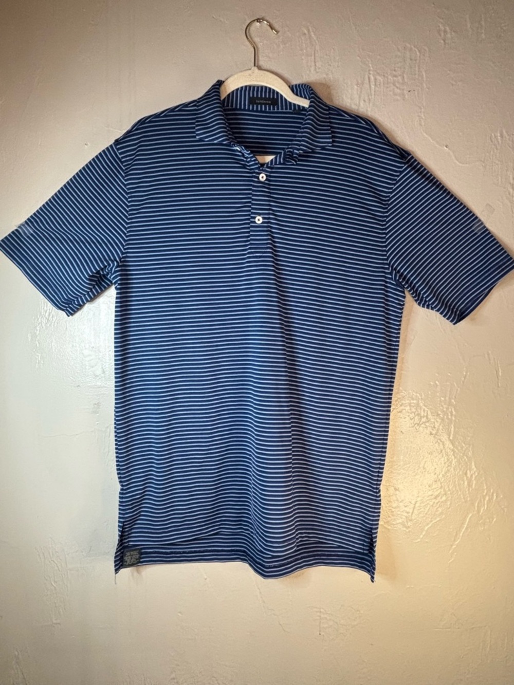 Men's Blue Horizontal Stripe Polo Shirt